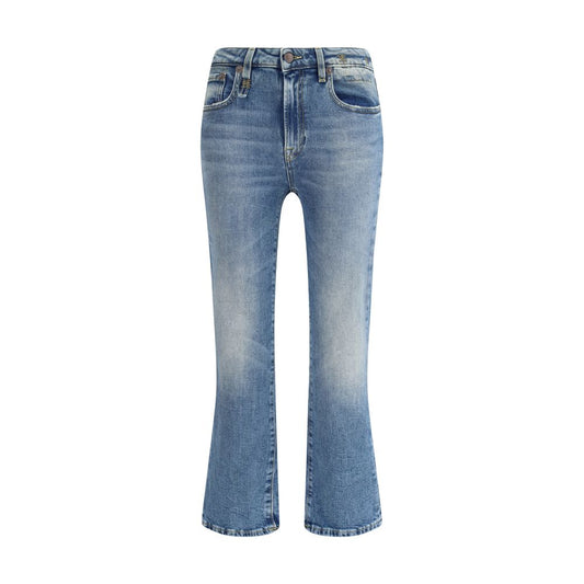 R13 Blue Cotton Flared Jeans