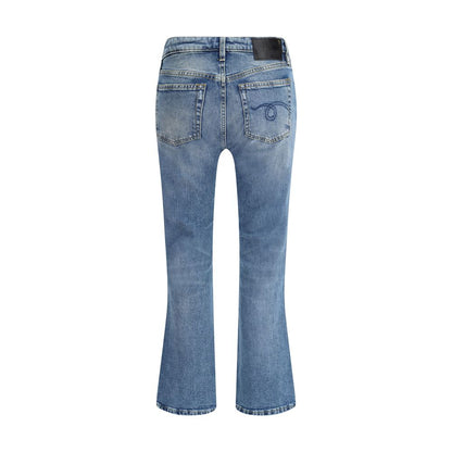 R13 Blue Cotton Flared Jeans