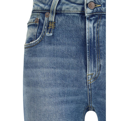 R13 Blue Cotton Flared Jeans
