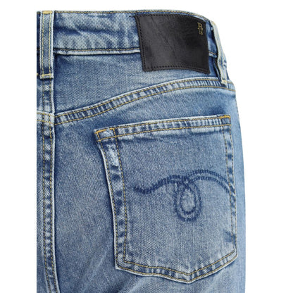R13 Blue Cotton Flared Jeans