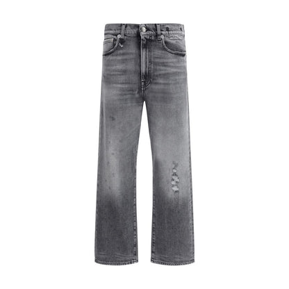 R13 Gray Cotton Boyfriend Jeans