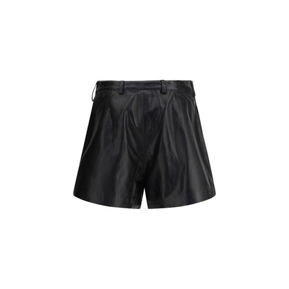 R13 Black Calf Leather Bos Taurus Bermuda Shorts