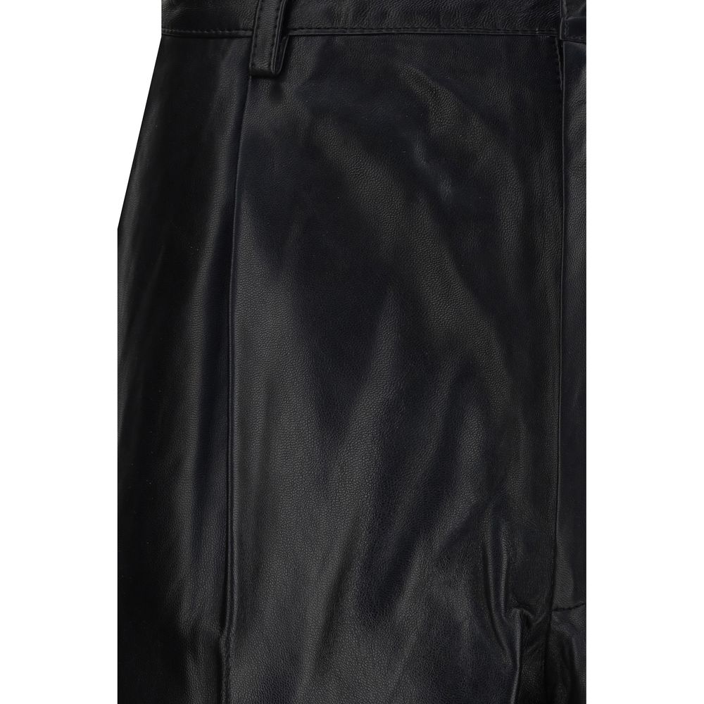R13 Black Calf Leather Bos Taurus Bermuda Shorts