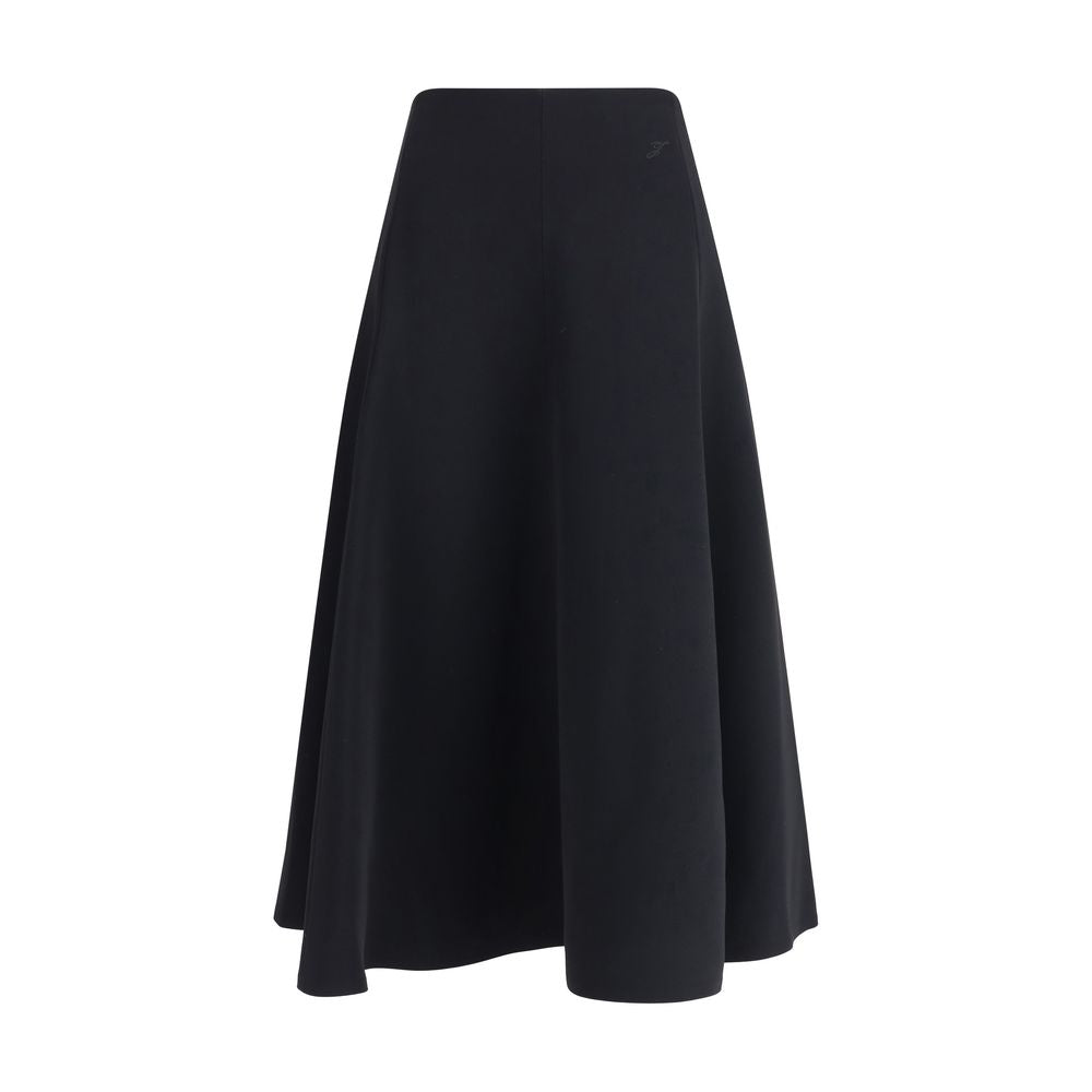 Jacquemus Black Cotton Midi Skirt