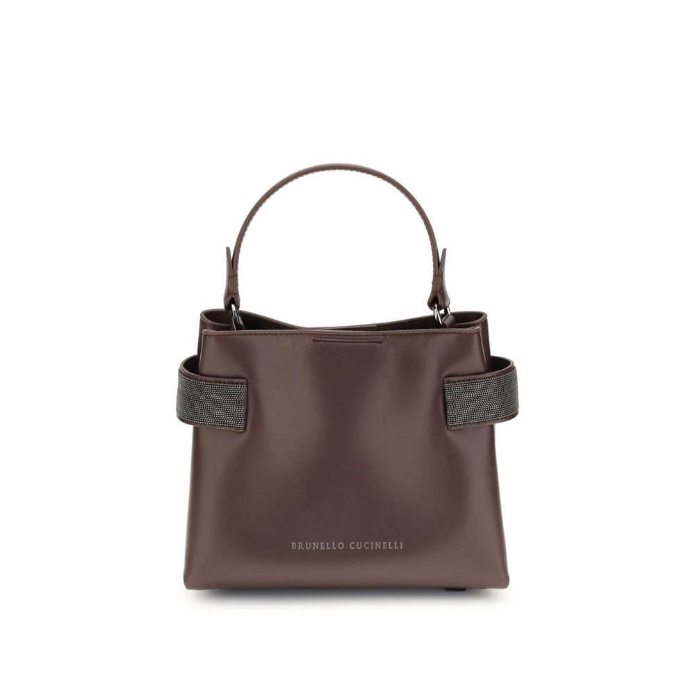 Brunello Cucinelli Bordeaux Leather Handbag