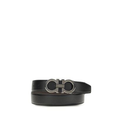 Ferragamo Black Leather Regular Belt