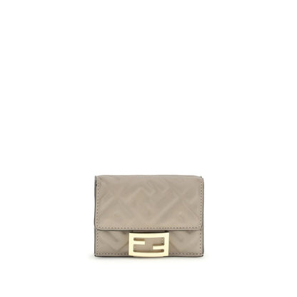 Fendi Gray Lamb Ovis Aries Aries Wallet
