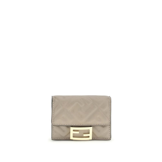 Fendi Gray Lamb Ovis Aries Aries Wallet