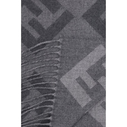 Fendi Gray Wool Scarf