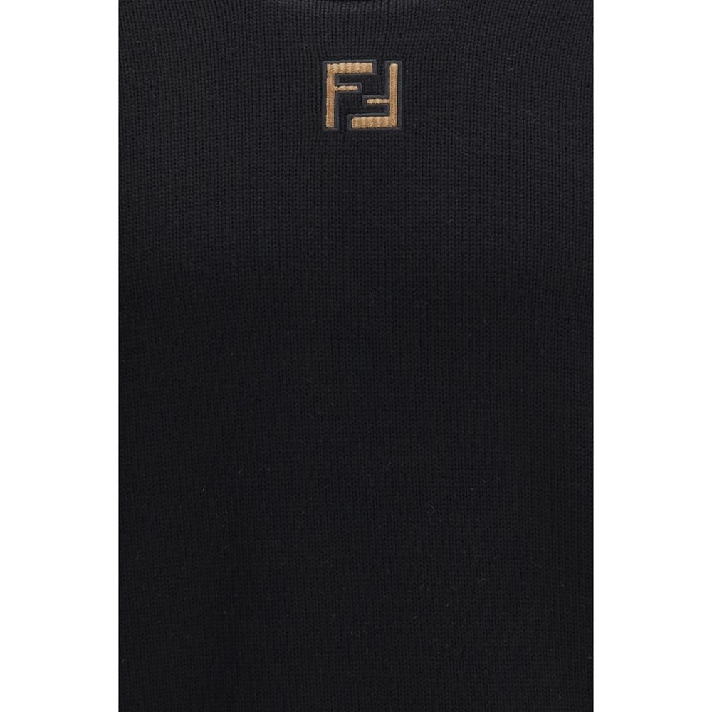 Fendi Black Fleece Wool Sweatshirt