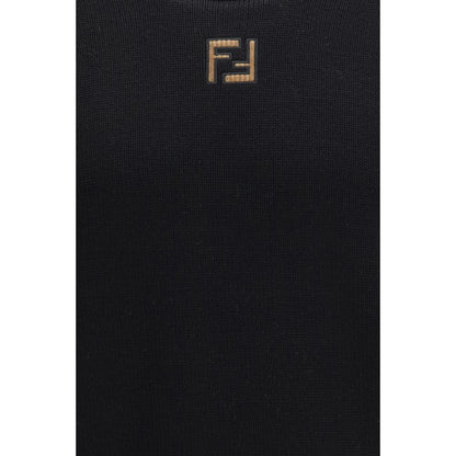 Fendi Black Fleece Wool Sweatshirt
