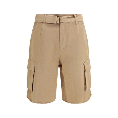 Laneus Beige Cotton Bermuda Shorts