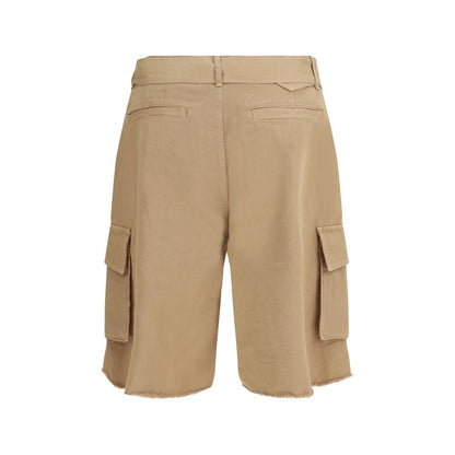 Laneus Beige Cotton Bermuda Shorts