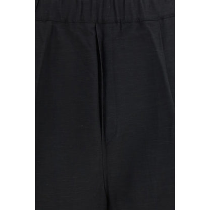 Laneus Black Viscose Bermuda Shorts