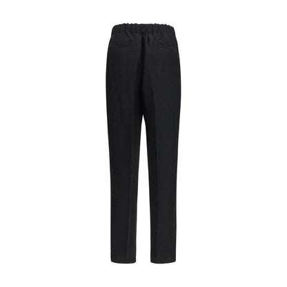 Laneus Black Viscose Casual Pants