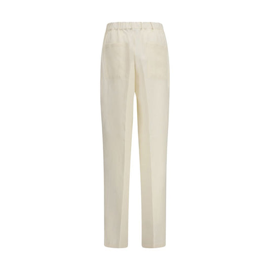 Laneus Beige Viscose Casual Pants