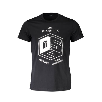 Diesel Black Cotton Men T-Shirt