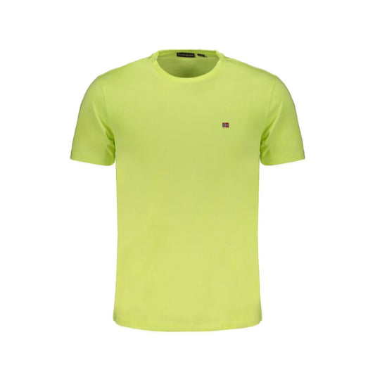 Napapijri Yellow Cotton Men T-Shirt