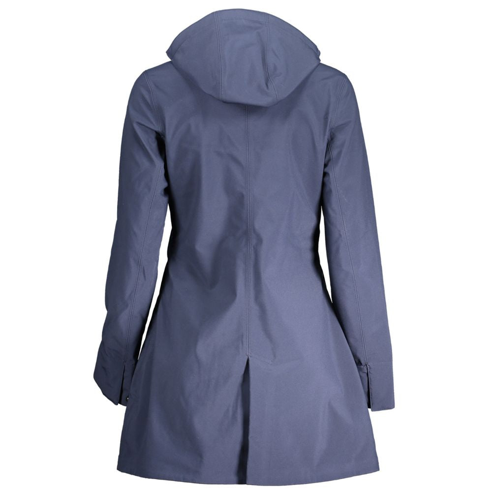 K-WAY Blu Polyester Women Trench Coat