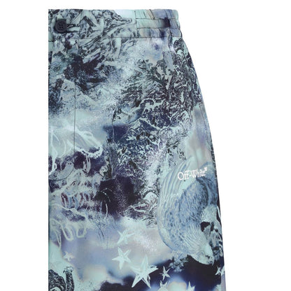 Off-White Multicolor Viscose Bermuda Shorts