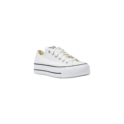Converse White Fabric Platform Sneakers