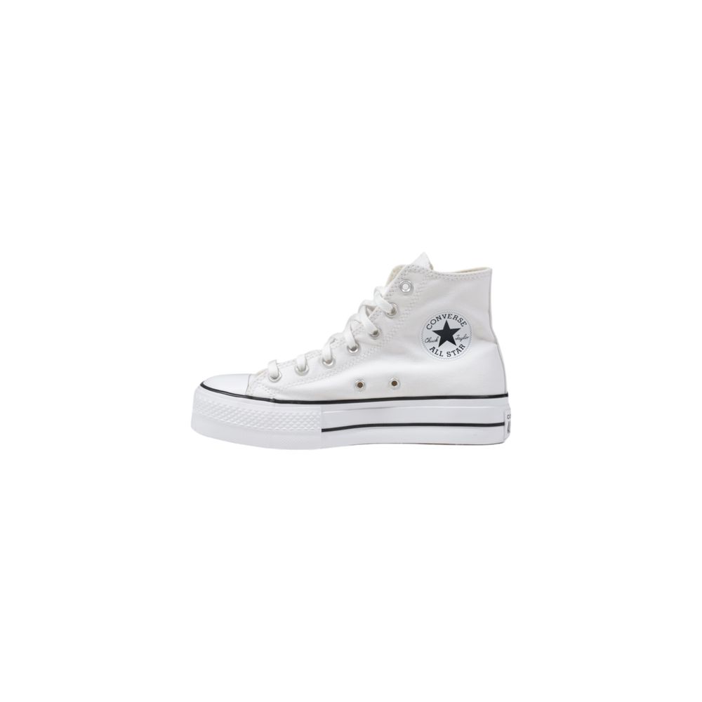 Converse White Polyester Platform Sneakers