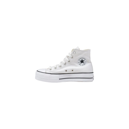 Converse White Polyester Platform Sneakers
