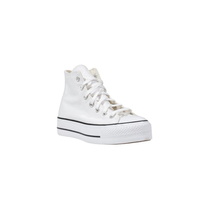 Converse White Polyester Platform Sneakers