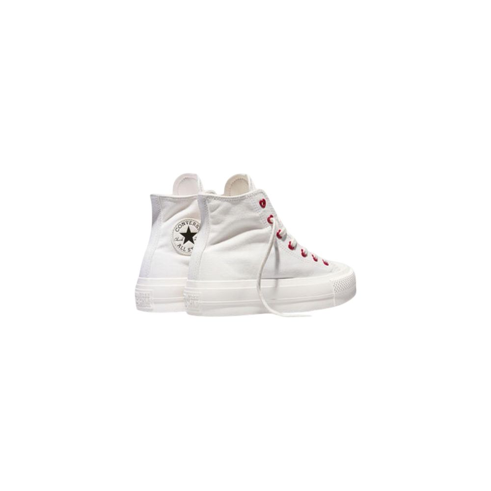 Converse White Fabric Platform Sneakers