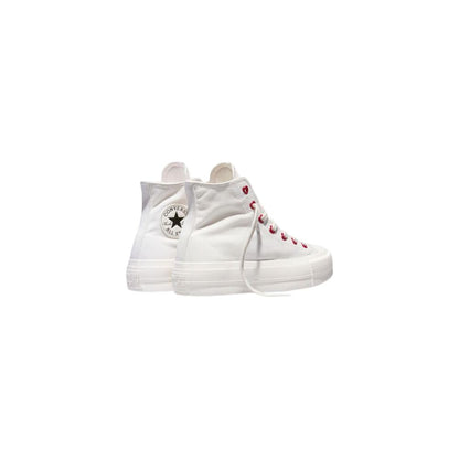 Converse White Fabric Platform Sneakers