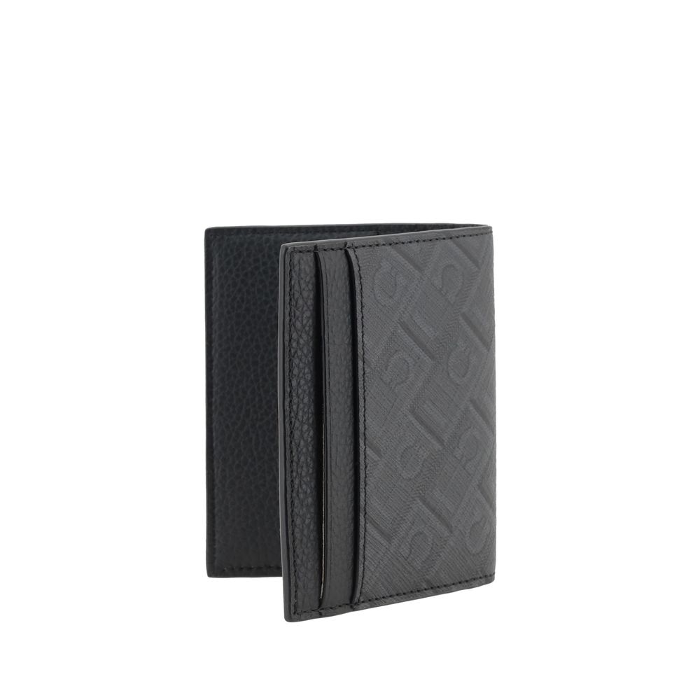 Ferragamo Black Calf Leather Bos Taurus Wallet