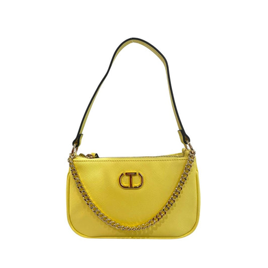 Twinset Yellow PU Women Shoulder Bag