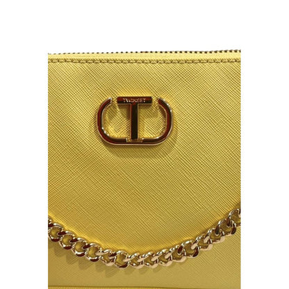 Twinset Yellow PU Women Shoulder Bag
