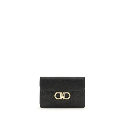 Ferragamo Black Calf Leather Bos Taurus Wallet