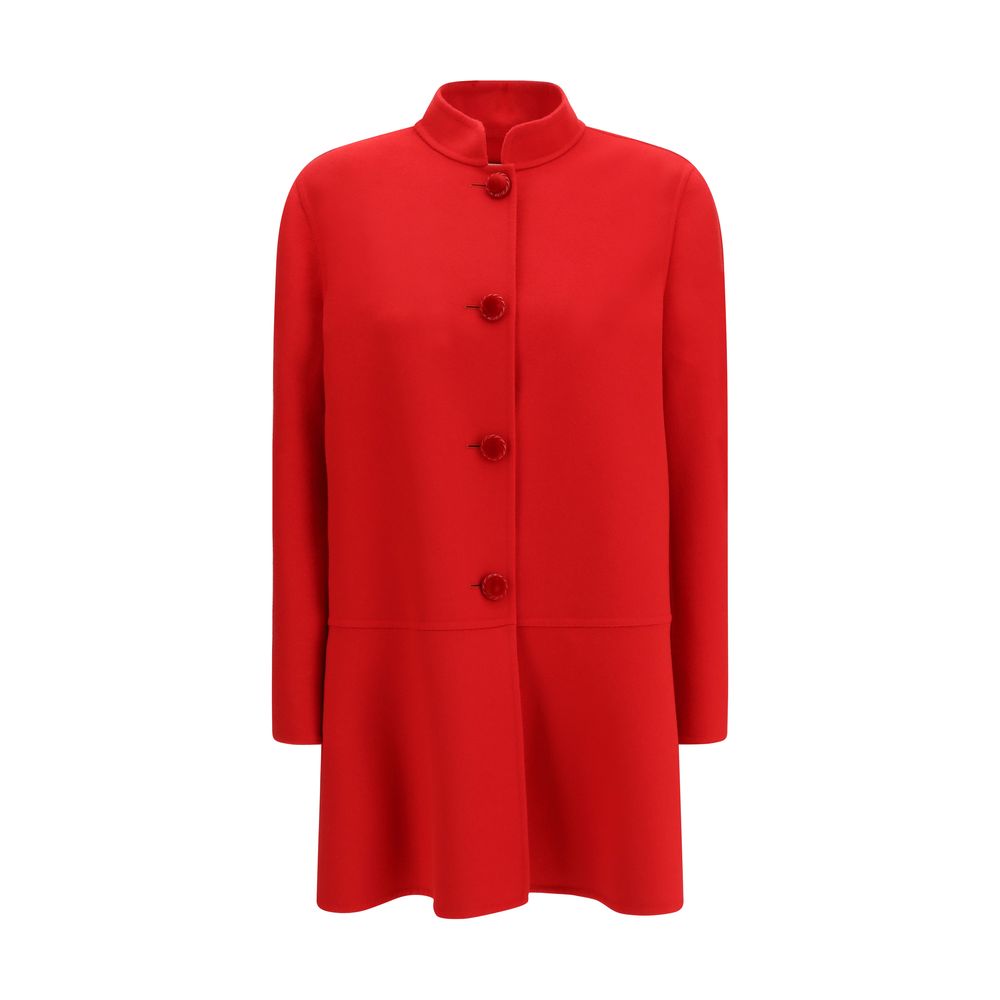Valentino Multicolor Fleece Wool Coat