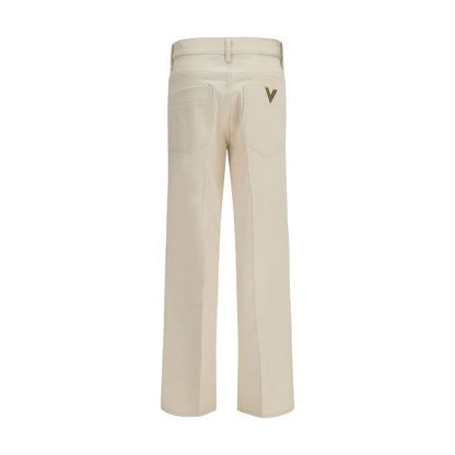 Valentino Beige Cotton Flared Jeans