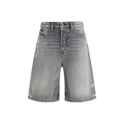 Diesel Gray Cotton Bermuda Shorts