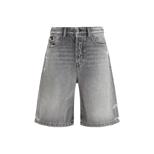 Diesel Gray Cotton Bermuda Shorts