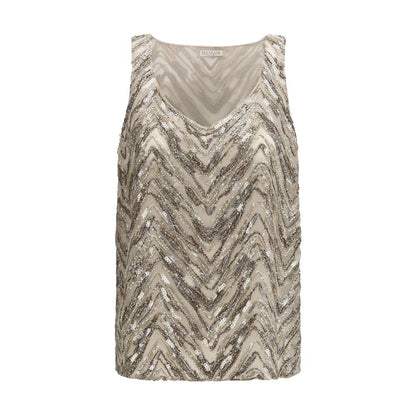 Brunello Cucinelli Beige Silk Blouse