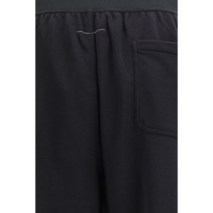 MM6 Black Cotton Casual Pants