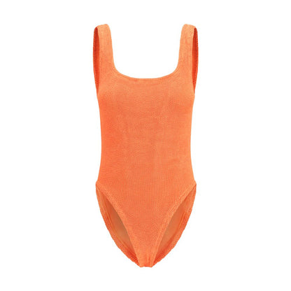 Hunza G Orange Polyester One-Piece Swimsuit