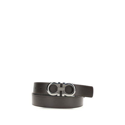 Ferragamo Brown Calf Leather Bos Taurus Belt