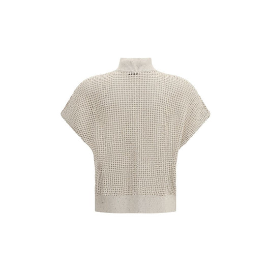 Brunello Cucinelli Beige Cotton Cardigan