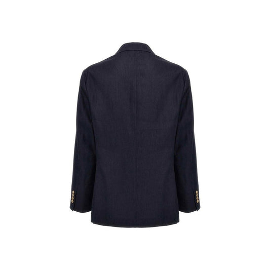 Brunello Cucinelli Blue Linen Coat