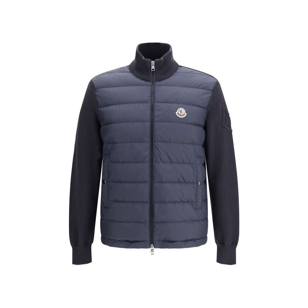 Moncler Blue Cotton Full-Length Jacket