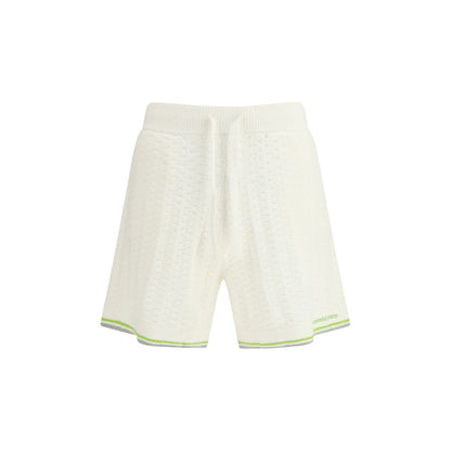 Casablanca White Cotton Bermuda Shorts