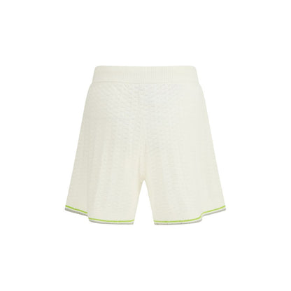 Casablanca White Cotton Bermuda Shorts