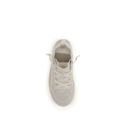 UGG Gray Calf Leather Bos Taurus Low Top Sneakers