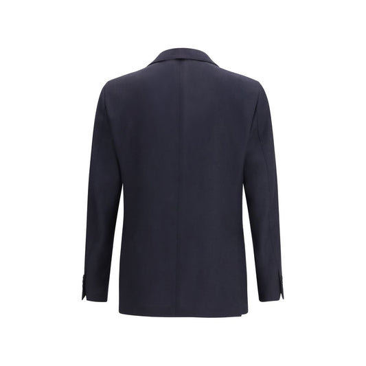 Lardini Blue Fleece Wool Blazer