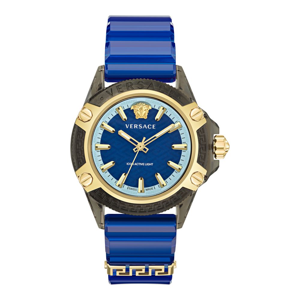 Versace Blue Synthetic Dress Watch